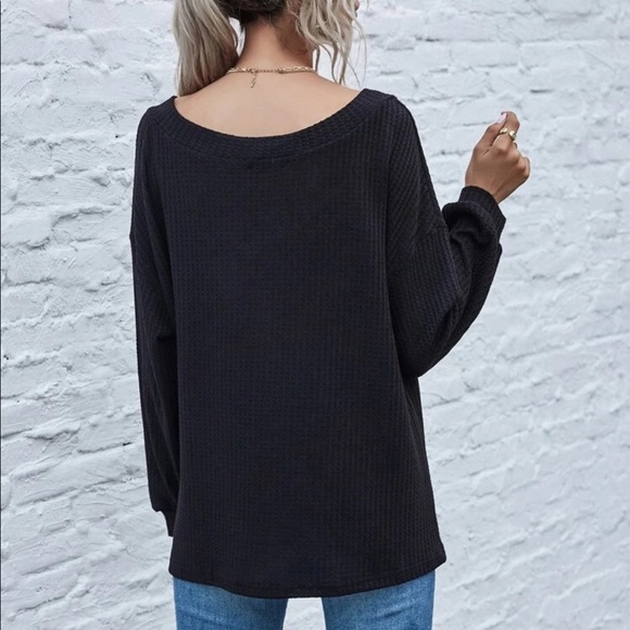 Black Off Shoulder Top - Picture 2 of 6